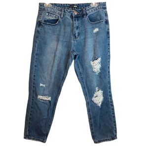 Fashion Nova Denim Distressed Boyfriend Mom Jeans